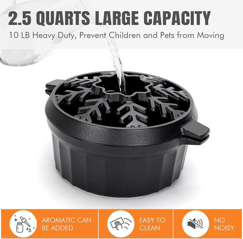 WILLOW WEAVE Cast Iron Wood Stove Steamer 2.5 Quart with Large Opening Top - Flake Black - Image 4